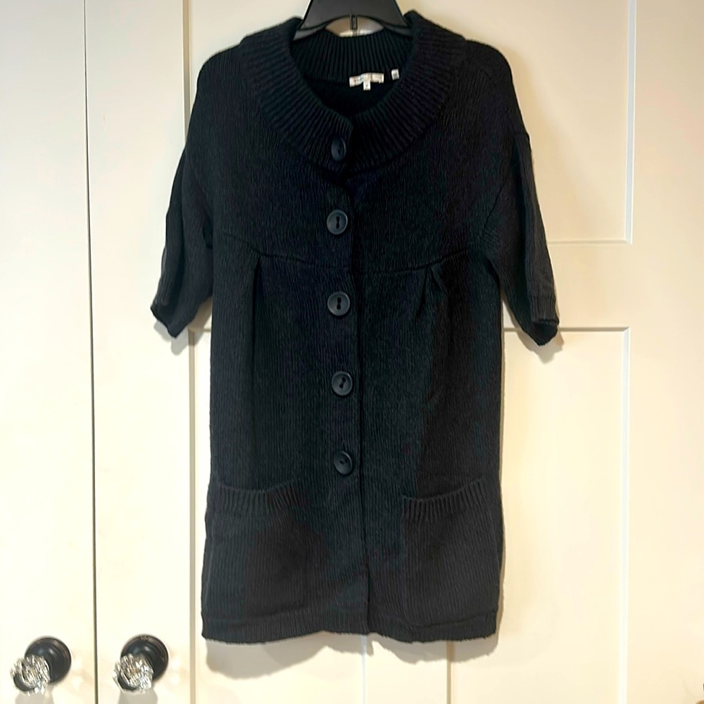 Vince long cardigan; dark grey; size M; wool, poly
